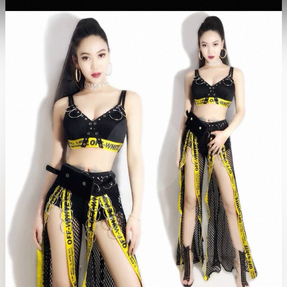 Stylish Black and Yellow Skirt